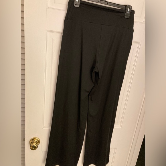 Super Soft Maternity Pull On Black Wide Leg Pant Side Pockets Sz Large - Picture 3 of 9